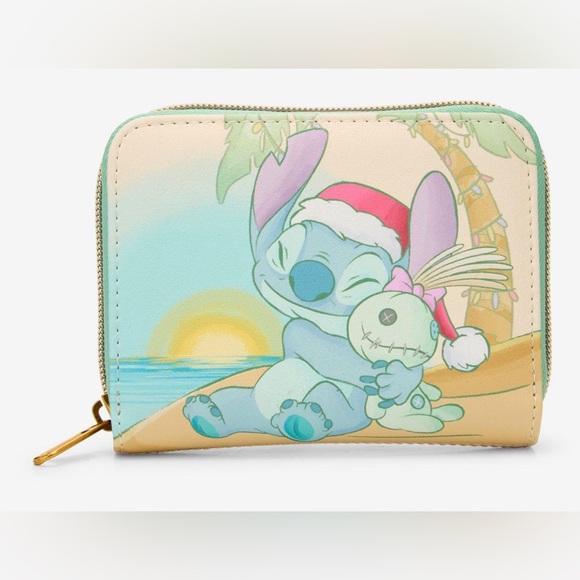 Loungefly Accessories - Loungefly Disney Stitch & Scrump Holiday Beach Mini Zipper Wallet BNWT